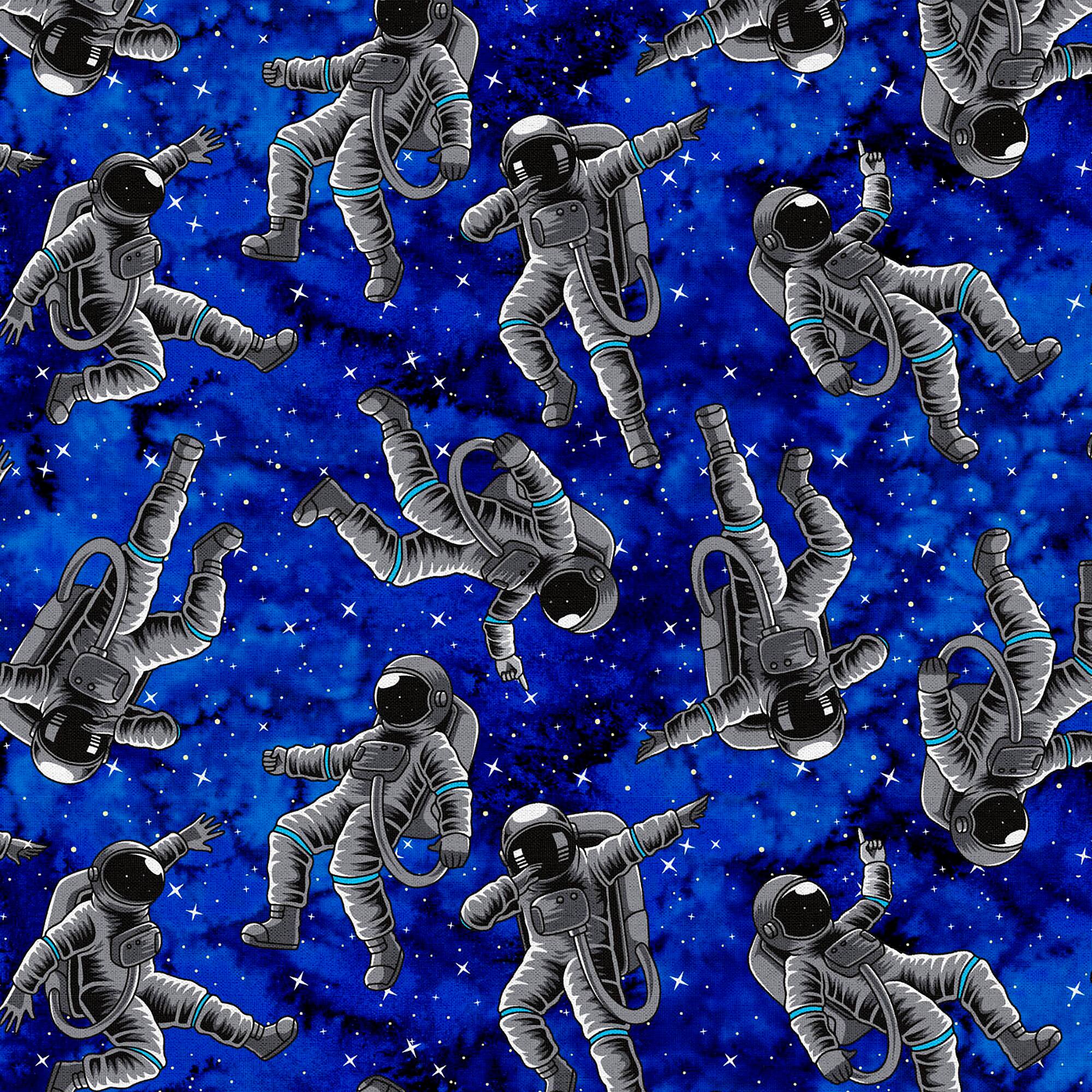 Fabric Editions Blue Astronaut Cotton Fabric
